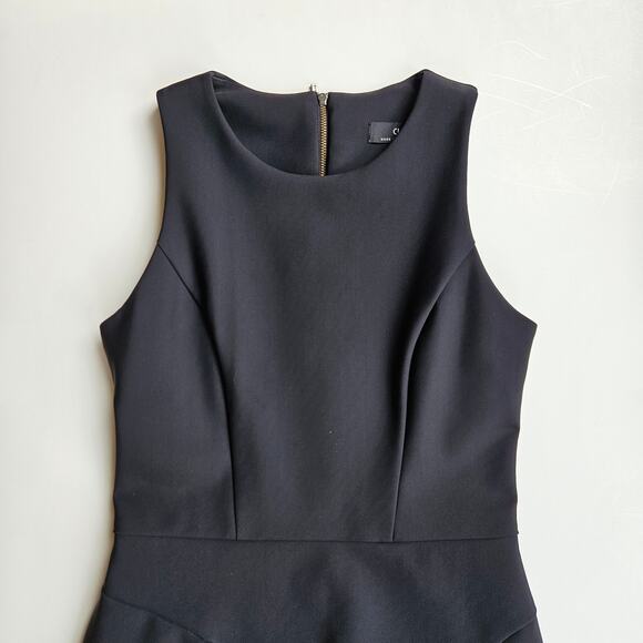 Cue Australia Black Sleeveless Asymmetrical Dress Size 4 - Picture 3 of 9